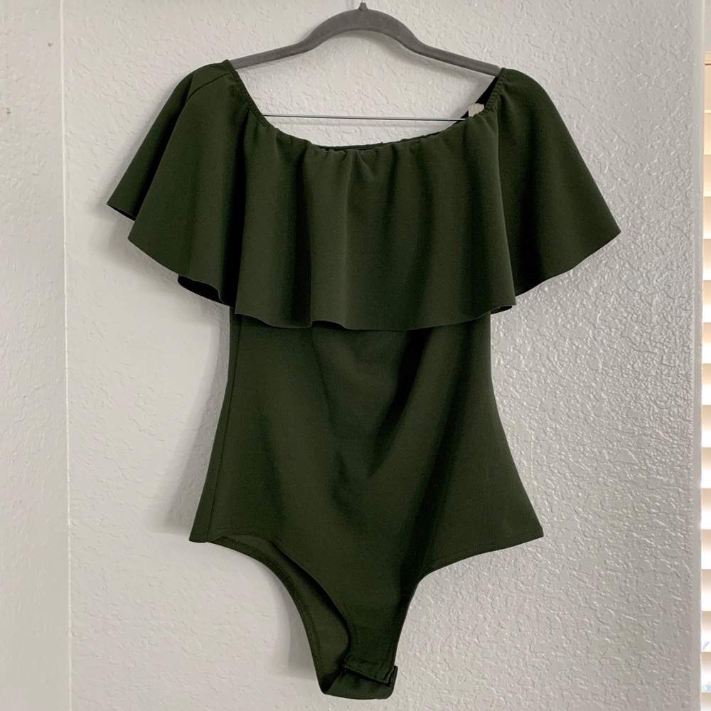 Emerald Green off the shoulder one piece